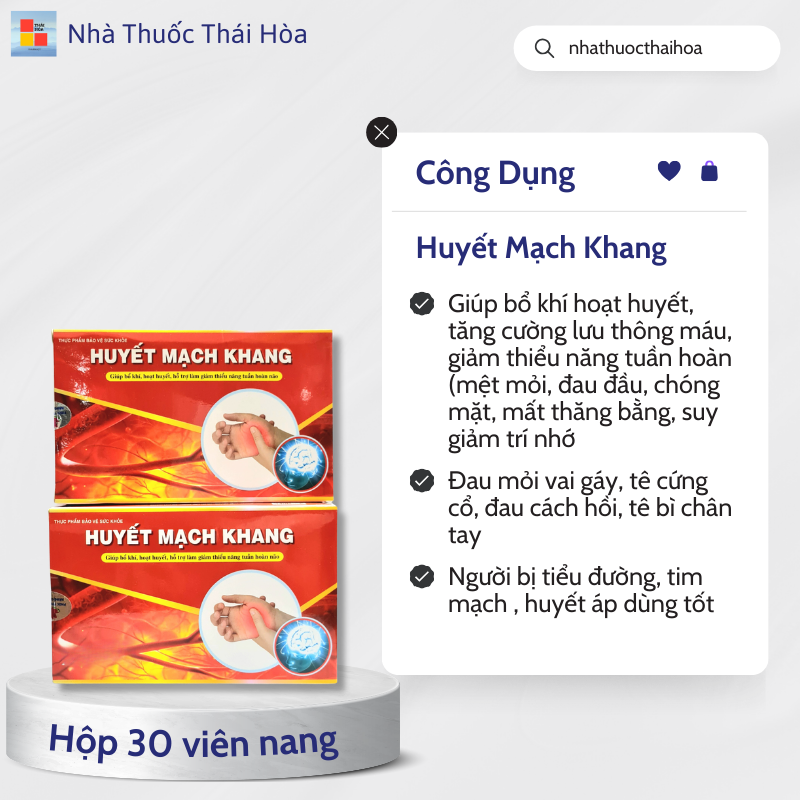 Huyết mạch khang giúp giảm tê tay chân, đau vai gáy