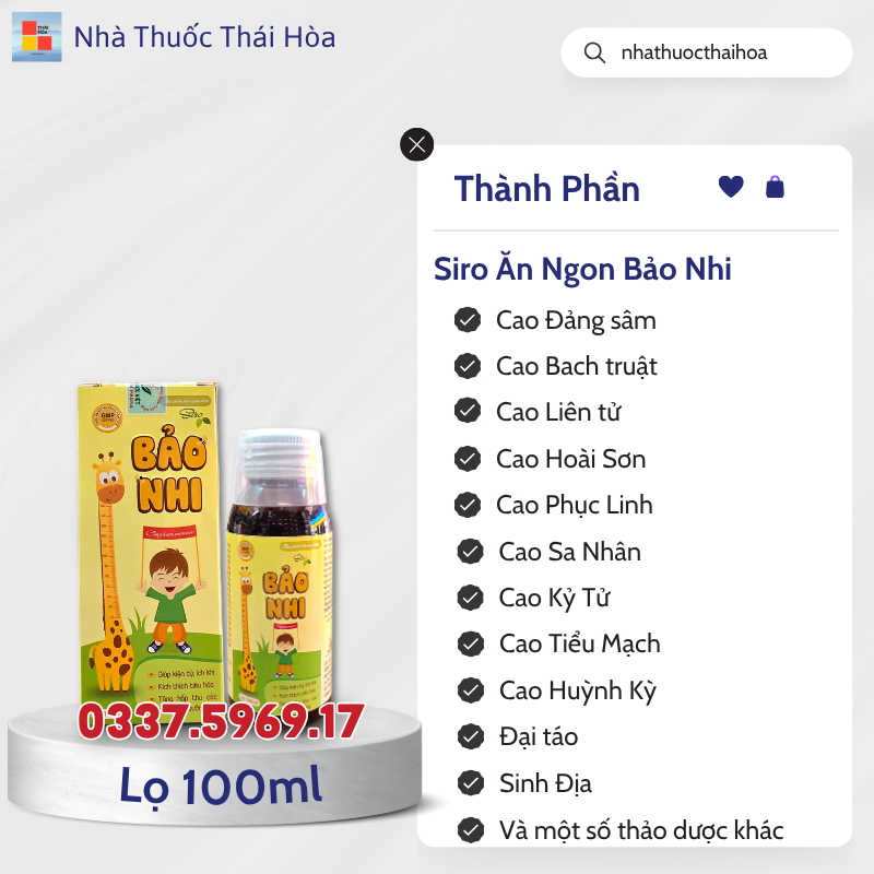Thành Phần Siro Ăn Ngon Bảo Nhi là gì?