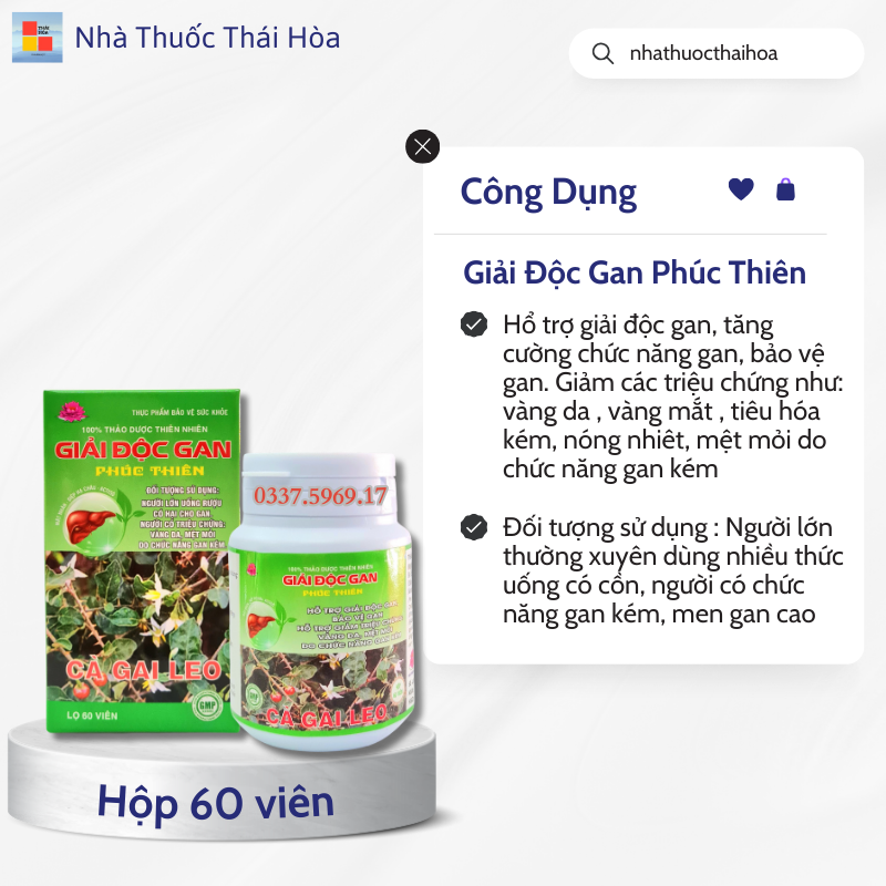 Giải độc gan Phúc Thiên có tác dụng gì ?