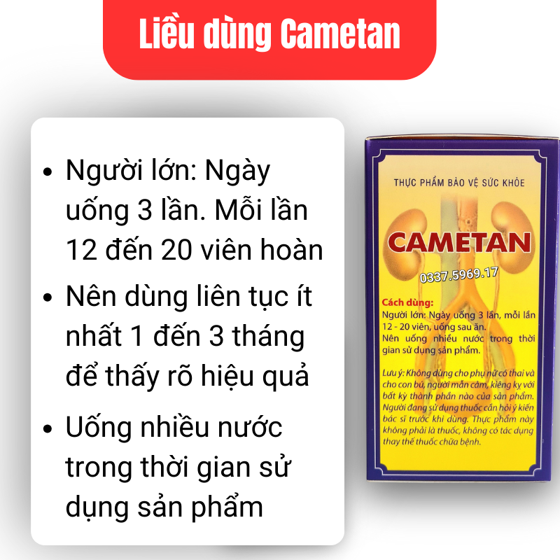 Liều dùng Camtean - Hổ trợ giảm tiểu buốt tiểu gắt do sỏi thận