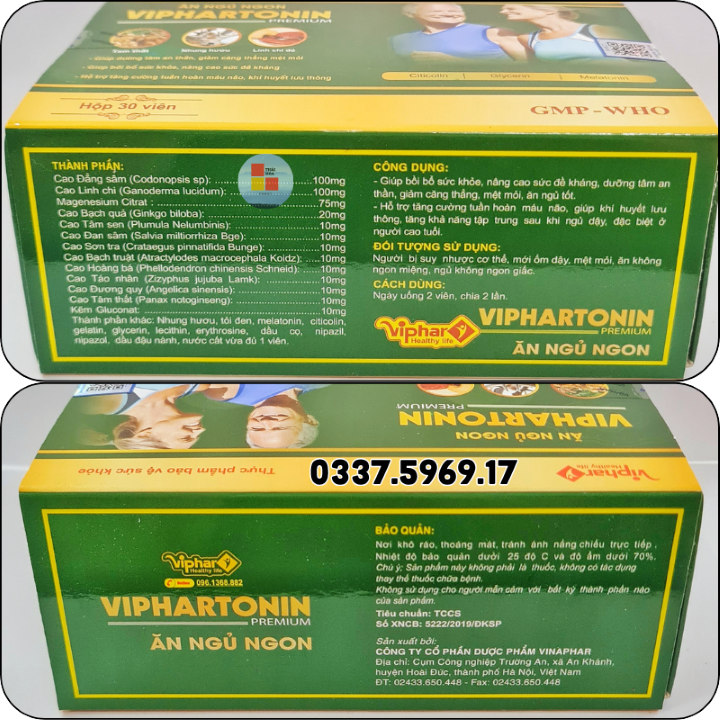 Viên ăn ngủ ngon Viphartonin tăng cường đề kháng