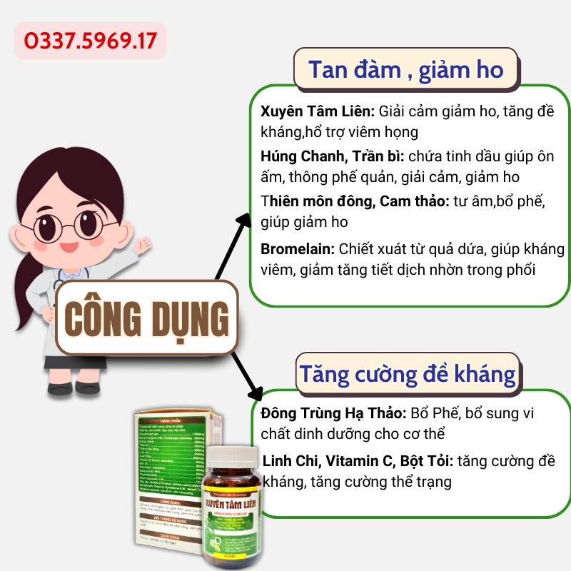 Viên Giảm Ho Xuyên Tâm Liên điều trị bệnh gì?