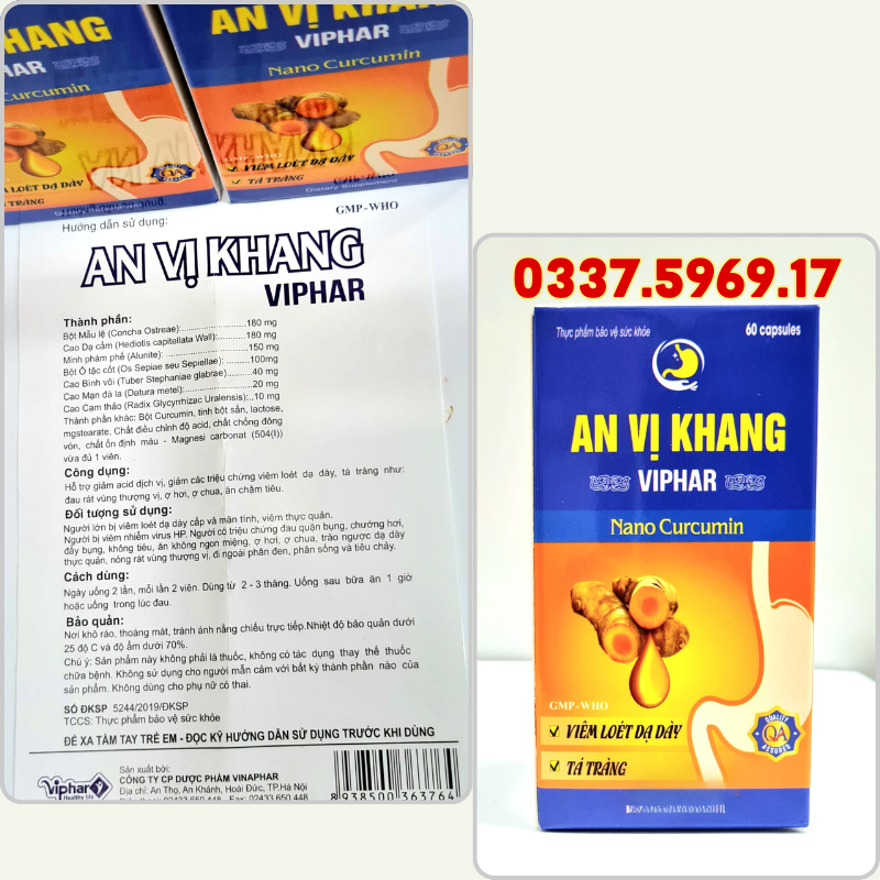 Viên An Vị Khang hổ trợ đau dạ dày