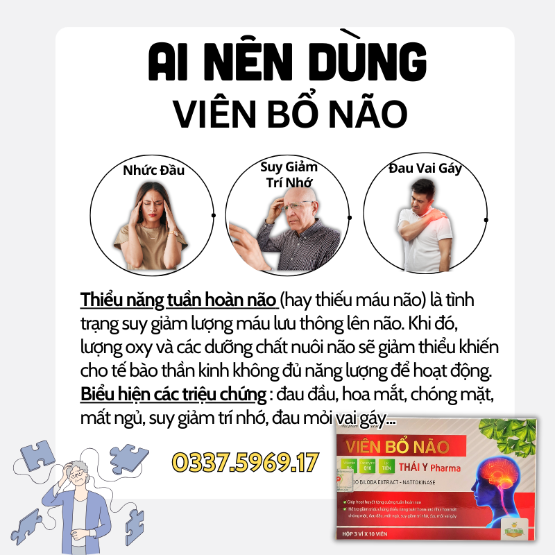 Viên Bổ Não Thái Y hổ trợ thiếu máu não