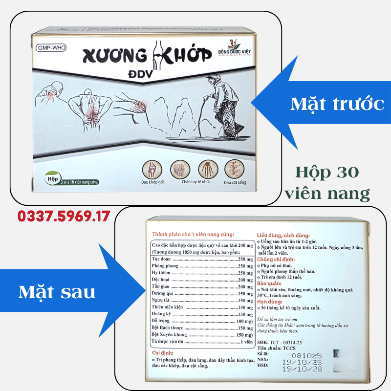 Xương Khớp ĐĐV giảm đau nhức xương khớp