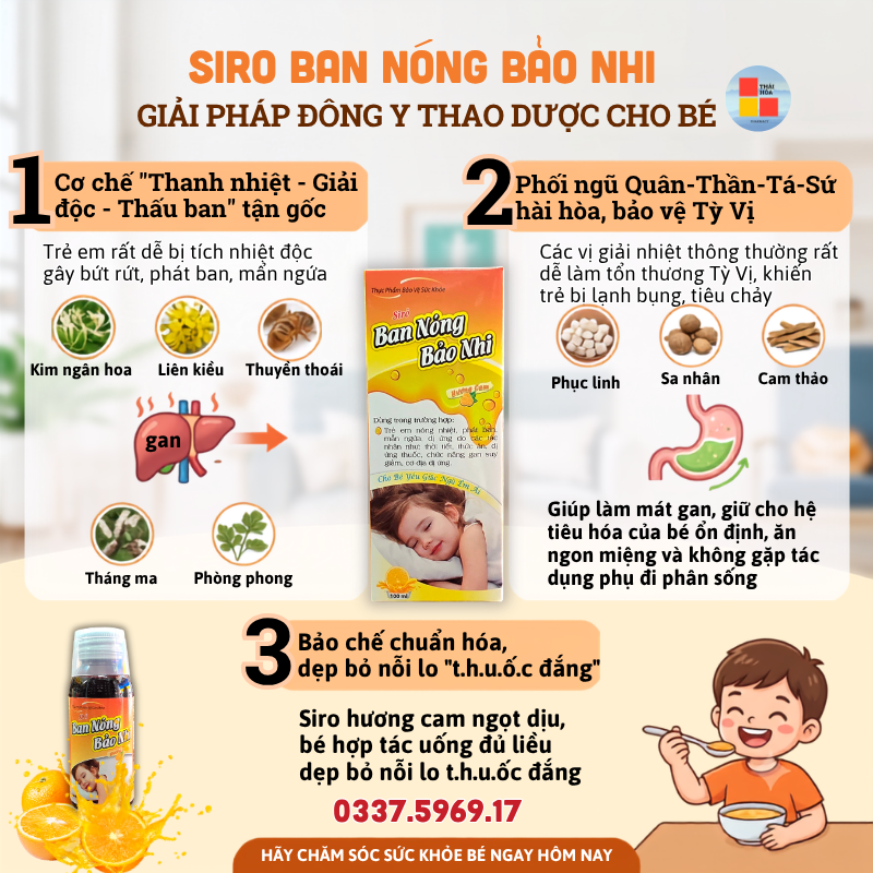 Ban nóng ho Bảo Nhi thành phần thảo dược an toàn cho bé