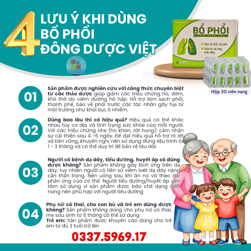 Viên Bổ Phổi Đông Dược Việt dùng được cho người tiểu dường huyết áp