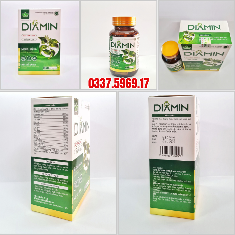 Viên uống Diamin. Hổ trợ rối loạn chuyển hóa