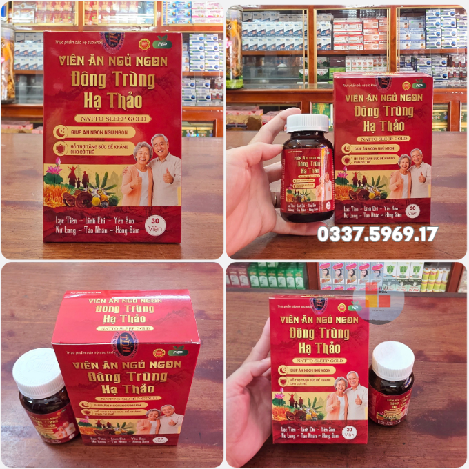 Viên Ăn Ngủ Ngon Đông Trùng Hạ Thảo Natto Sleep Gold hổ trợ huyết áp thấp