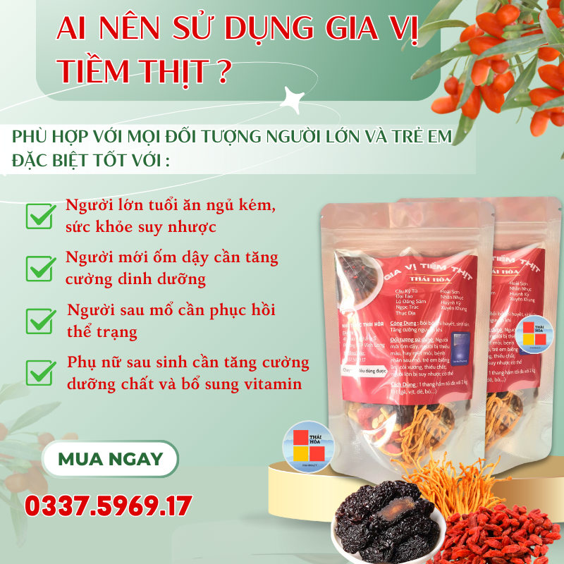 Ai nên sử dụng Gia Vị Tiềm Thịt Thái Hòa 