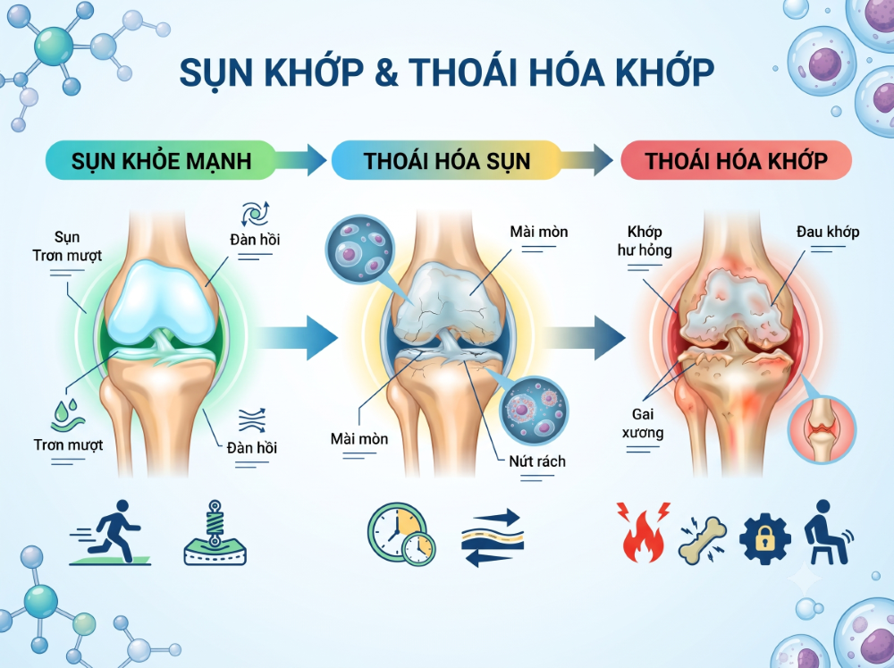 Sụn khớp là gì? Sun khớp có liên gì đến thoái hóa khớp