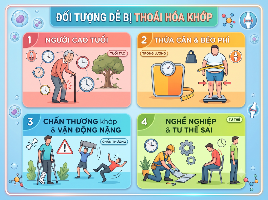 Những đối tượng nào dễ bị thoái hóa khớp