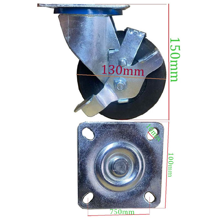 BÁNH XE CAO SU CHỊU LỰC D=130mm