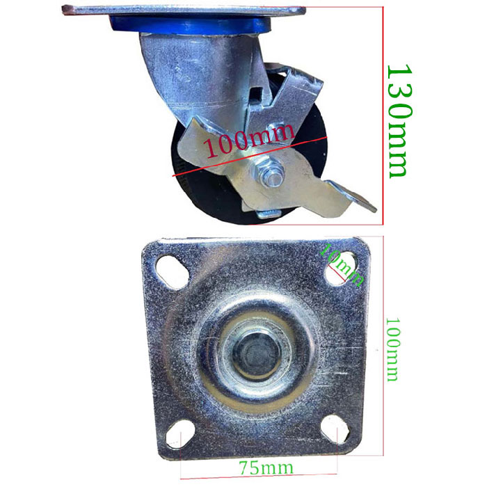 BÁNH XE CHỊU LỰC BẰNG CAO SU ĐẶC D=100mm