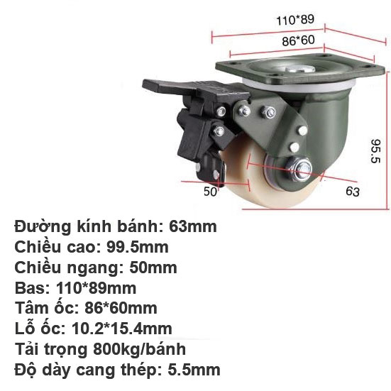 BÁNH XE CHỊU TẢI TRỌNG LỚN 3 – 5 TẤN