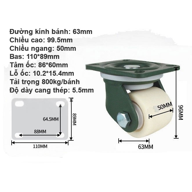 BÁNH XE CHỊU TẢI TRỌNG LỚN 3 – 5 TẤN