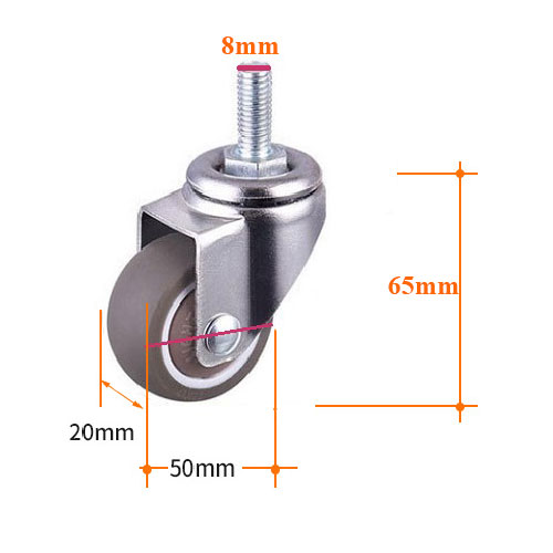 BÁNH XE ĐẨY BẰNG NHỰA DẺO TPR D=50mm