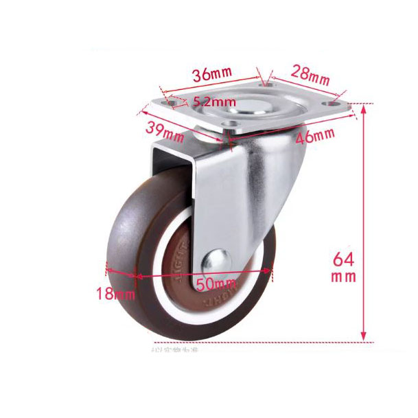 BÁNH XE ĐẨY BẰNG NHỰA DẺO TPR D=50mm