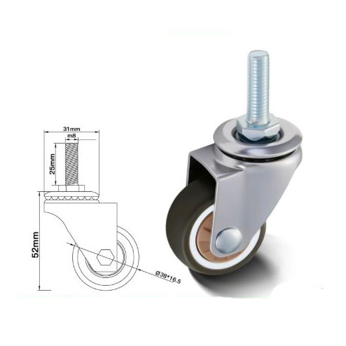 BÁNH XE ĐẨY BẰNG NHỰA DẺO TPR D=50mm