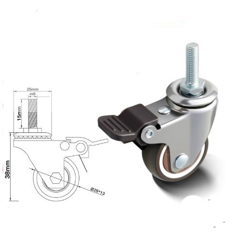 BÁNH XE ĐẨY BẰNG NHỰA DẺO TPR D=50mm