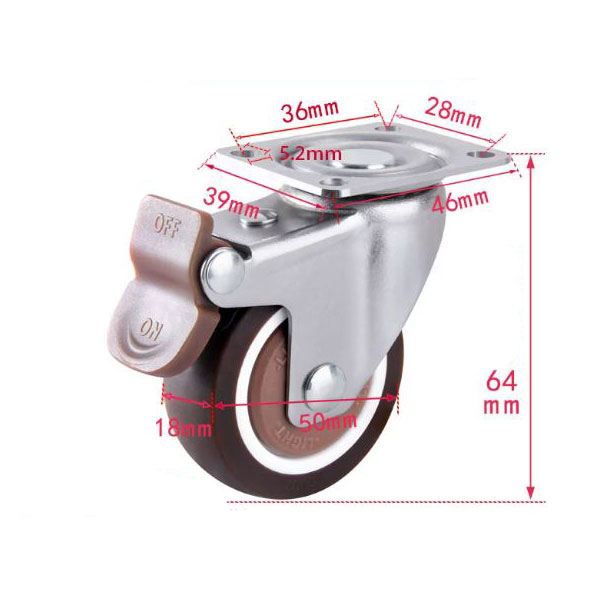 BÁNH XE ĐẨY BẰNG NHỰA DẺO TPR D=50mm
