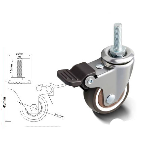 BÁNH XE ĐẨY BẰNG NHỰA DẺO TPR D=50mm