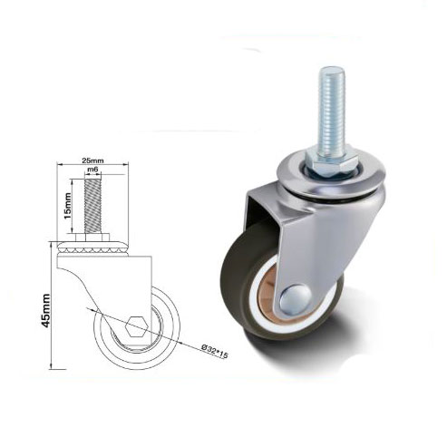 BÁNH XE ĐẨY BẰNG NHỰA DẺO TPR D=50mm