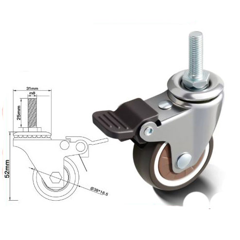 BÁNH XE ĐẨY BẰNG NHỰA DẺO TPR D=50mm