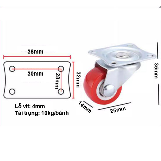 BÁNH XE NHỎ 25-75mm