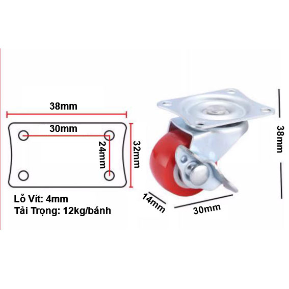 BÁNH XE NHỎ 25-75mm