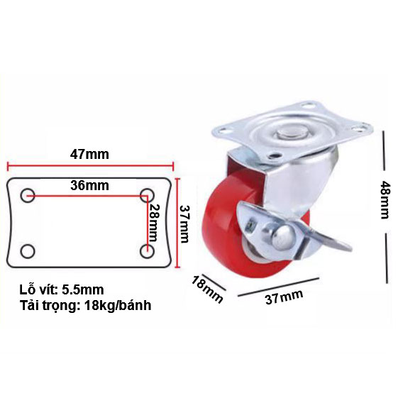 BÁNH XE NHỎ 25-75mm