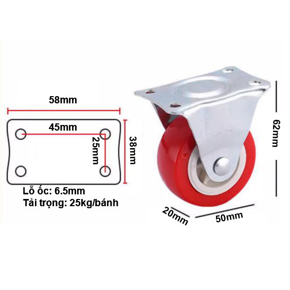 BÁNH XE NHỎ 25-75mm