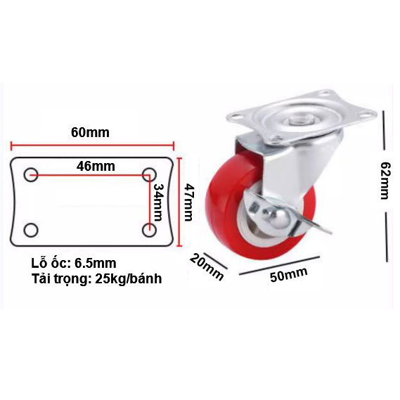 BÁNH XE NHỎ 25-75mm