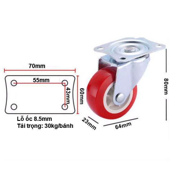 BÁNH XE NHỎ 25-75mm