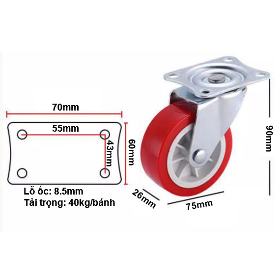 BÁNH XE NHỎ 25-75mm