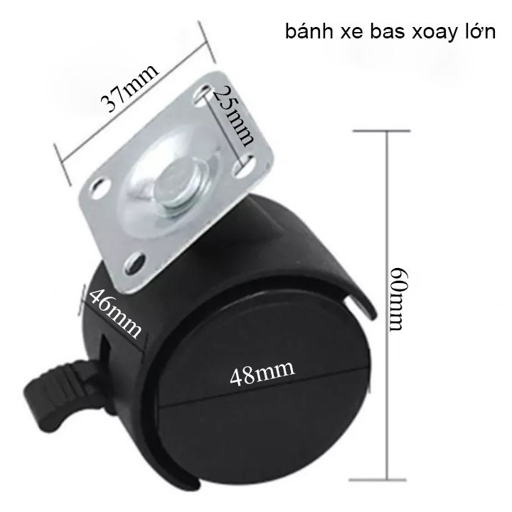 BÁNH XE NHỰA BASS XOAY 40, 50mm