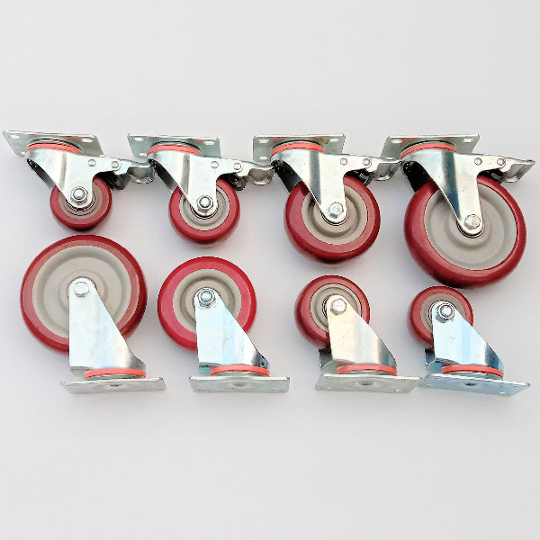 BÁNH XE NHỰA PU ĐỎ MẬN 65, 75, 100, 125mm