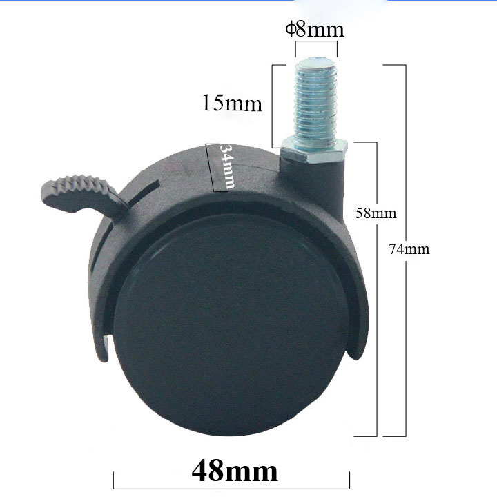 BÁNH XE NHỰA TY REN M6, M8, M10