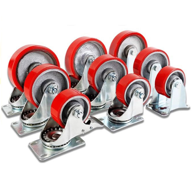 BÁNH XE PU LÕI GANG TẢI TRUNG 75, 100, 125mm