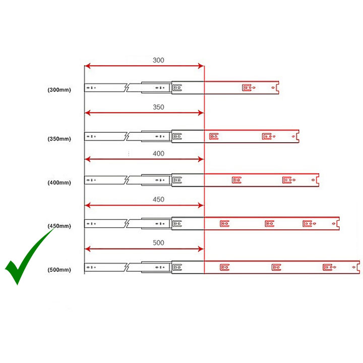 RAY TRƯỢT BI BẢN 42MM