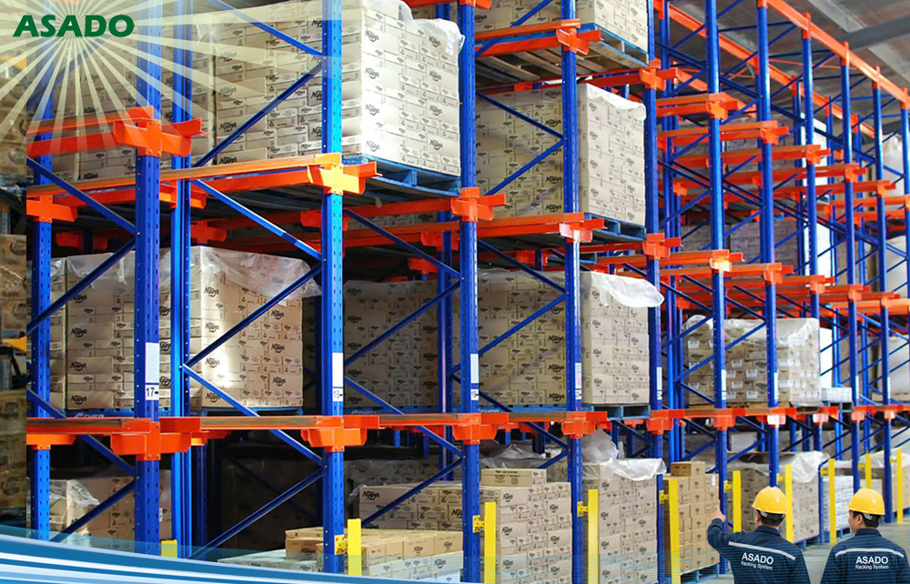 Kệ Drive-in 4 tầng tải trọng 1500 kg ( 1.5 tấn )