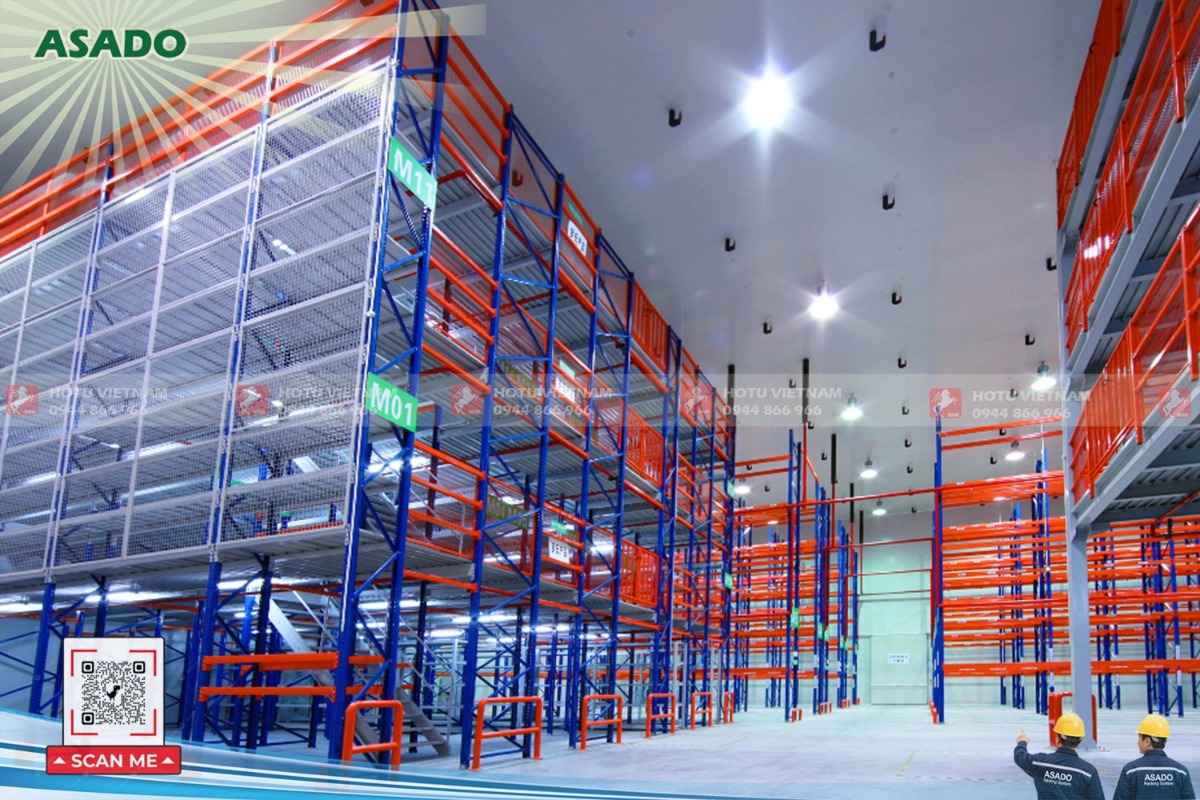 Kệ sàn Mezzanine - Tải trọng 300 - 1000 kg/m² từ 2-5 tầng hàng