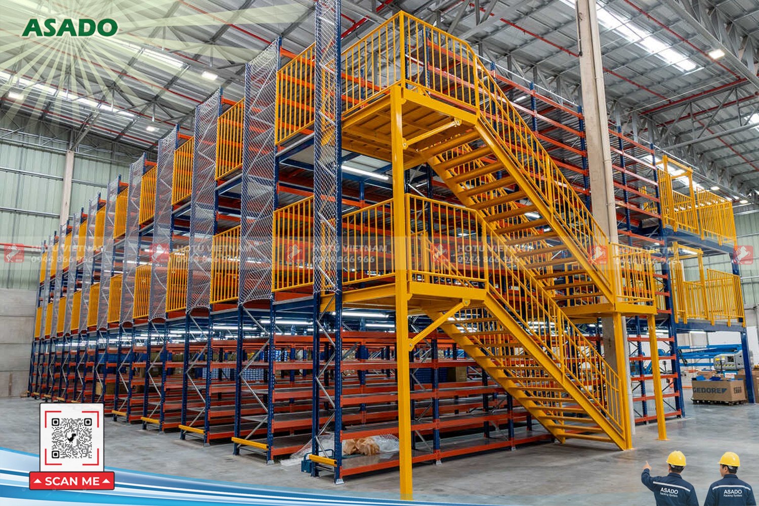 Kệ chứa hàng 3 Tầng tải trọng 500-5000 kg / tầng