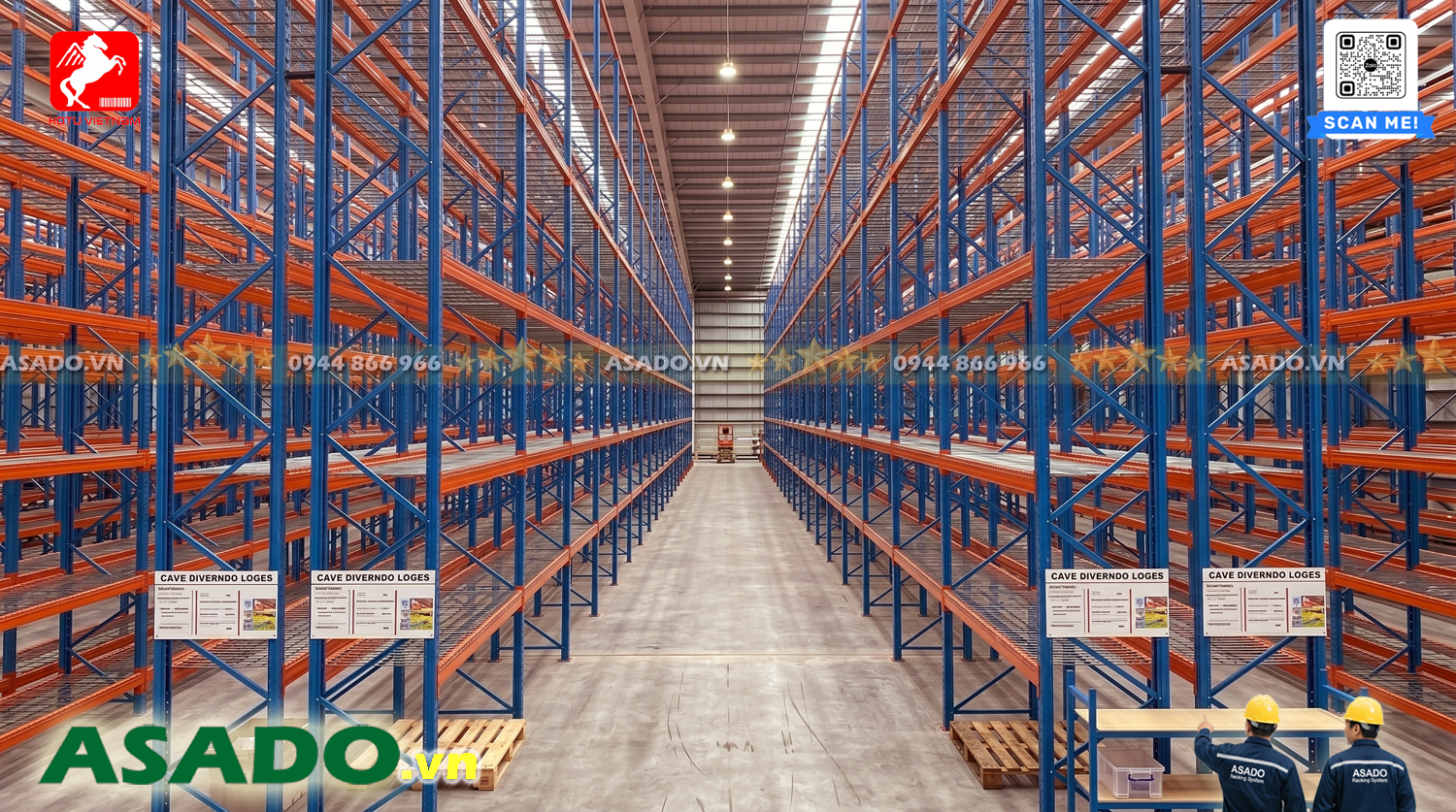 Kệ VNA (Very Narrow Aisle) | Giải pháp tăng 50% Diện tích lưu trữ