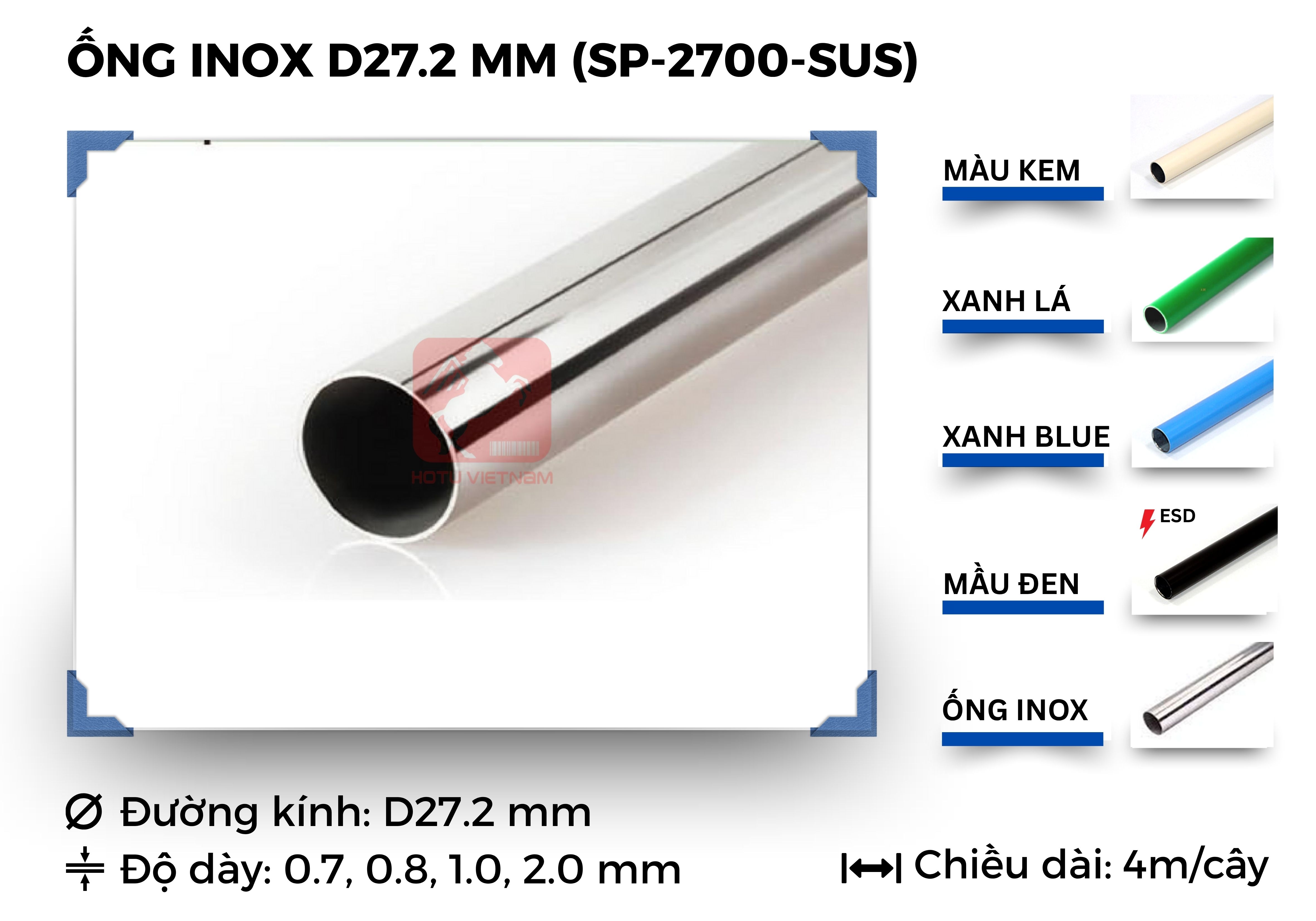 Ống Inox D27.2 mm