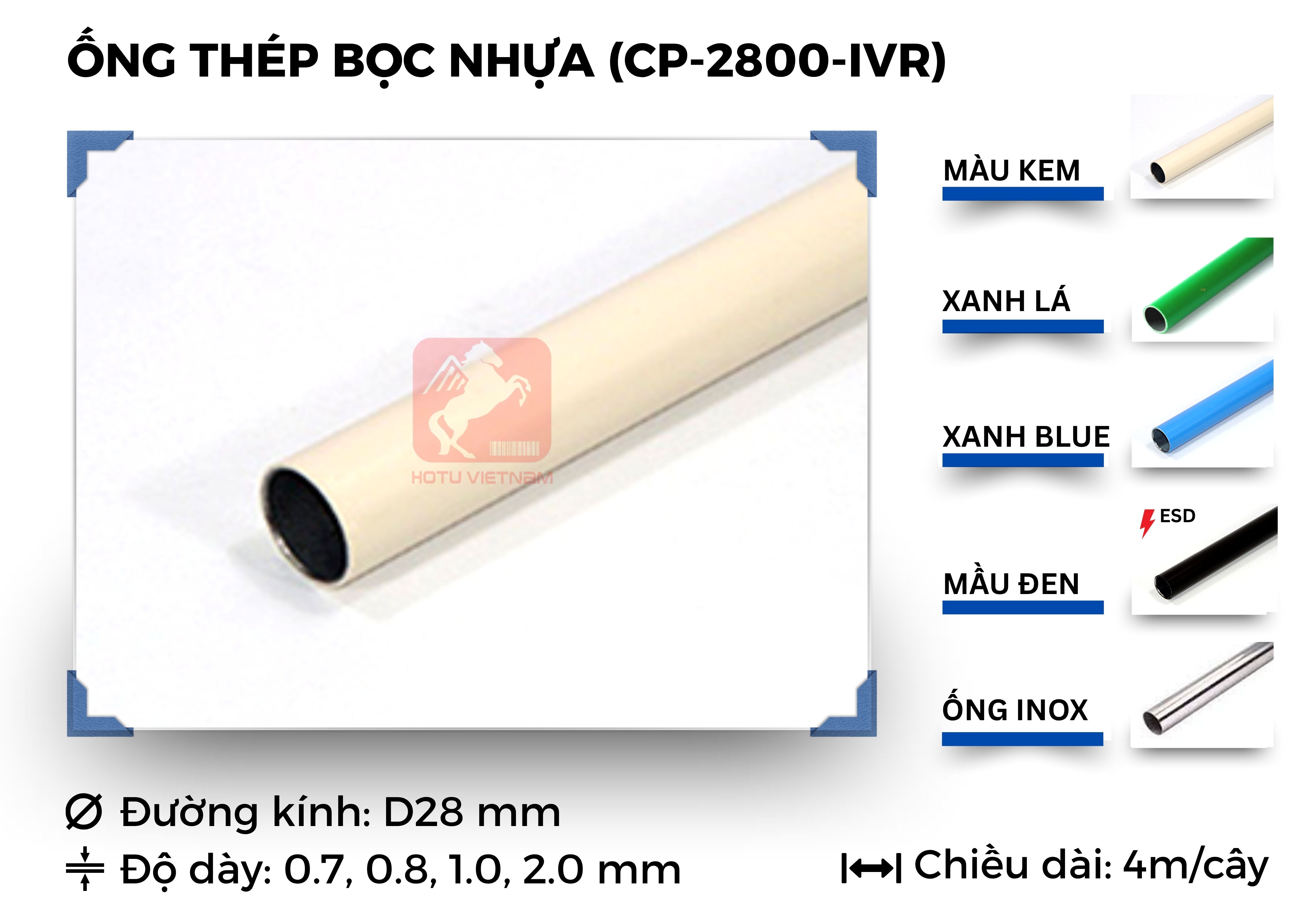 Ống thép bọc nhựa CP-2800