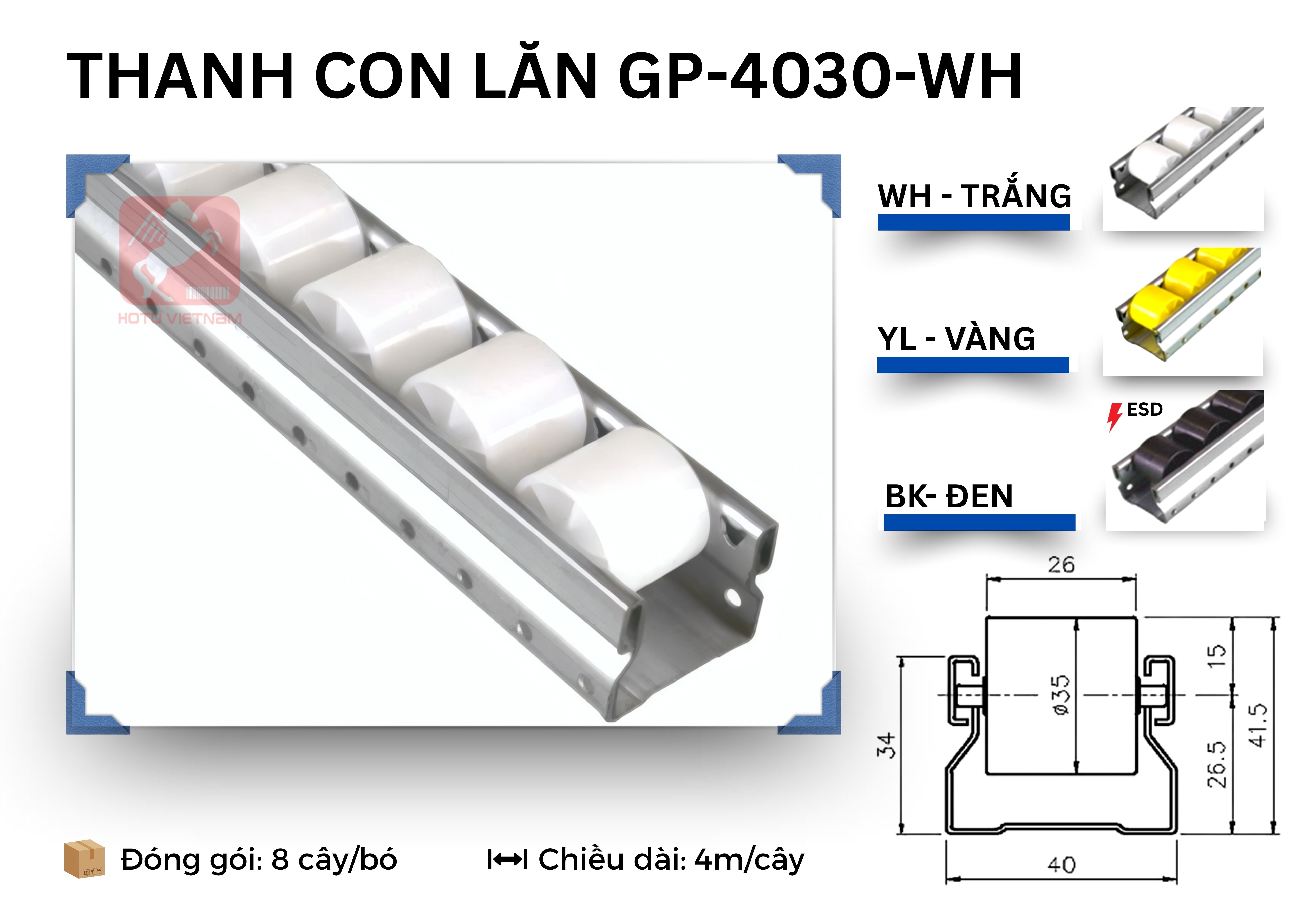 Thanh con lăn 40/60/80 Series - Nhập khẩu Hàn Quốc