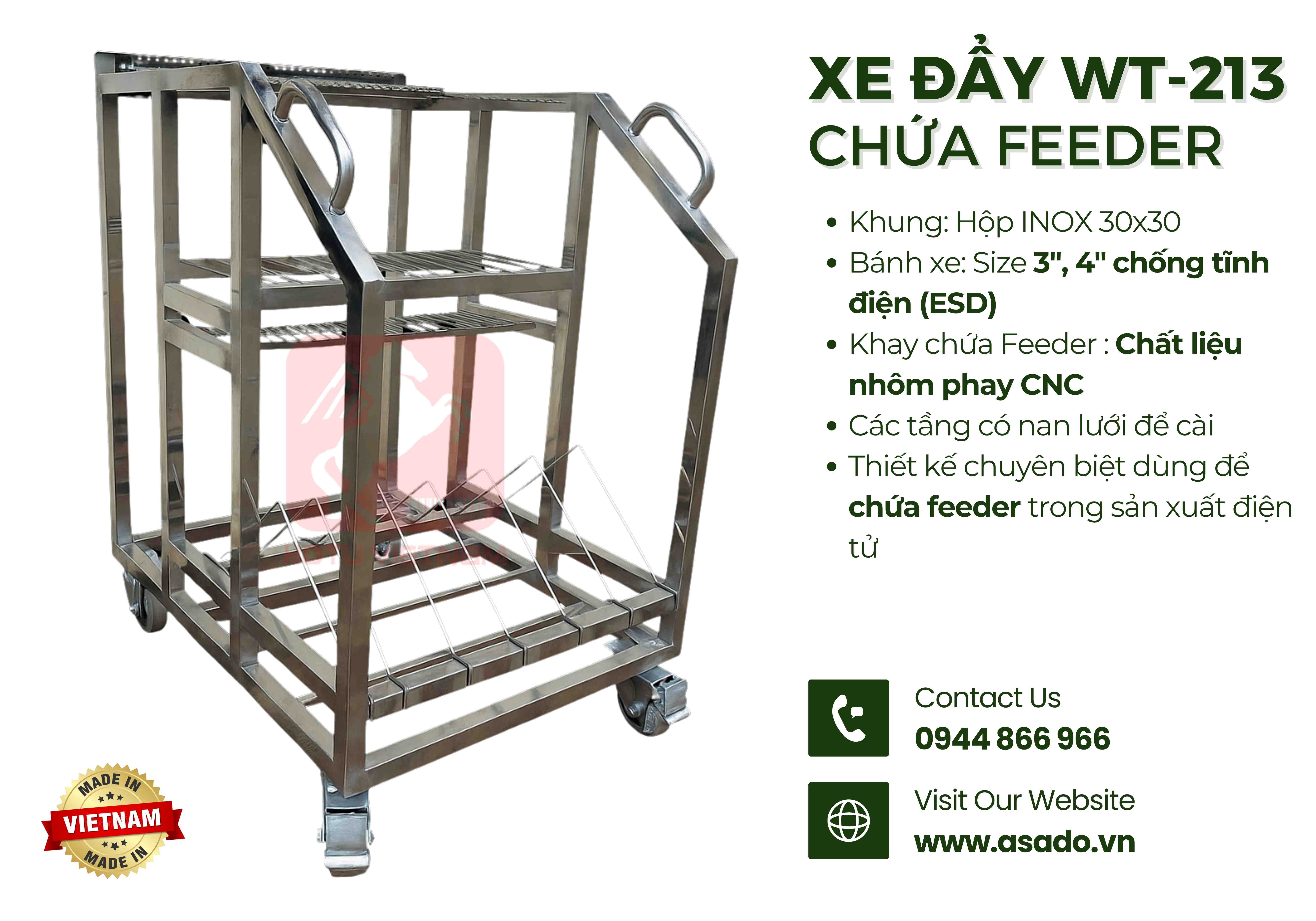 Xe chứa Feeder trong sản xuất điện tử