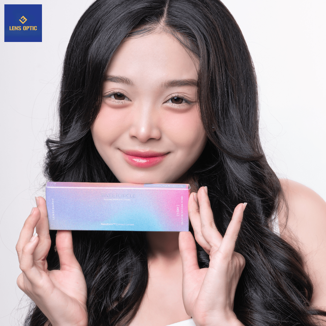 Kính áp tròng Lensgraphy 1 ngày màu Sweet Circle Brown - Lens Optic