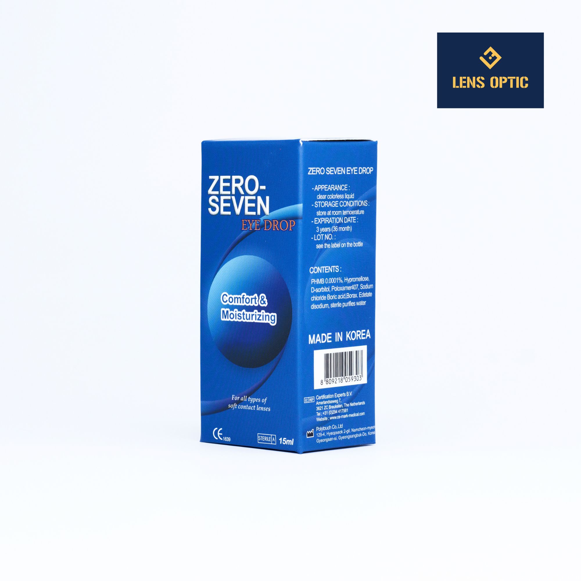 Nước nhỏ mắt Lens Zero Seven 15ml - Nước mắt nhân tạo cho kính áp tròng 